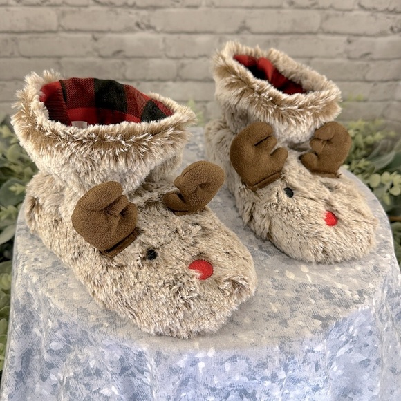 Wondershop Brown Furry Reindeer High-Top Slippers - Toddler Boys 7/8❄️Like New - Picture 9 of 9